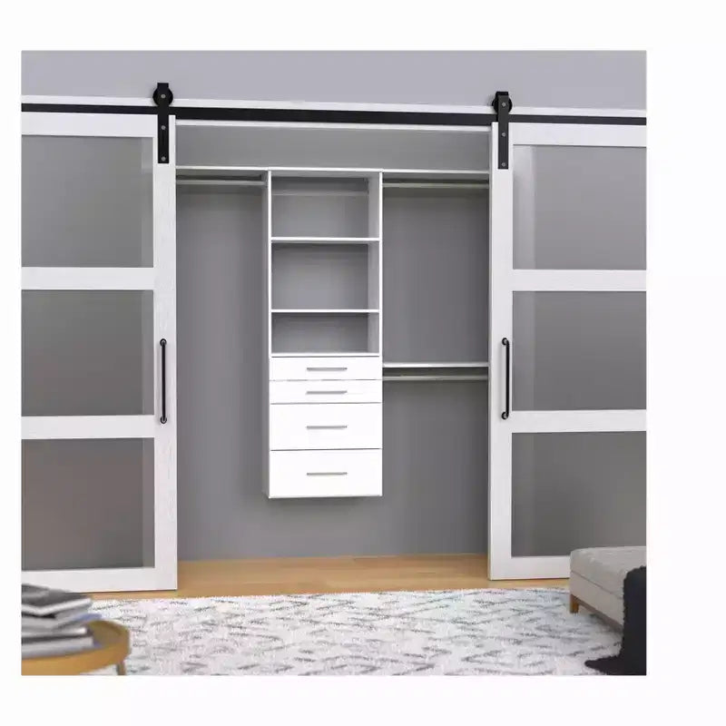 25 in. Hanging Tower with 3 Top Shelves & 4 Modern Drawers Kit