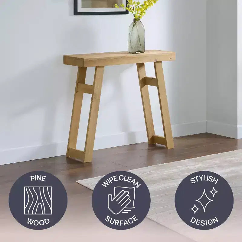 36-Inch Solid Wood Console Table for Entryway and Living Room
