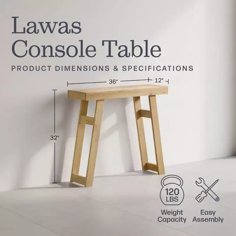 36-Inch Solid Wood Console Table for Entryway and Living Room