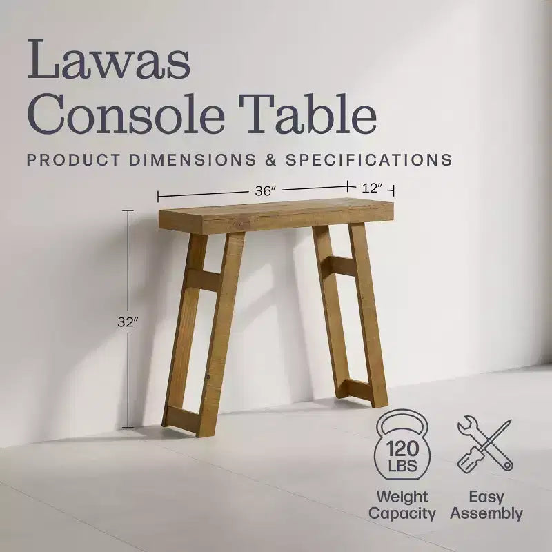 36-Inch Solid Wood Console Table for Entryway and Living Room