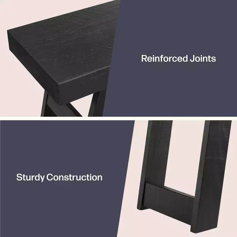 36-Inch Solid Wood Console Table for Entryway and Living Room