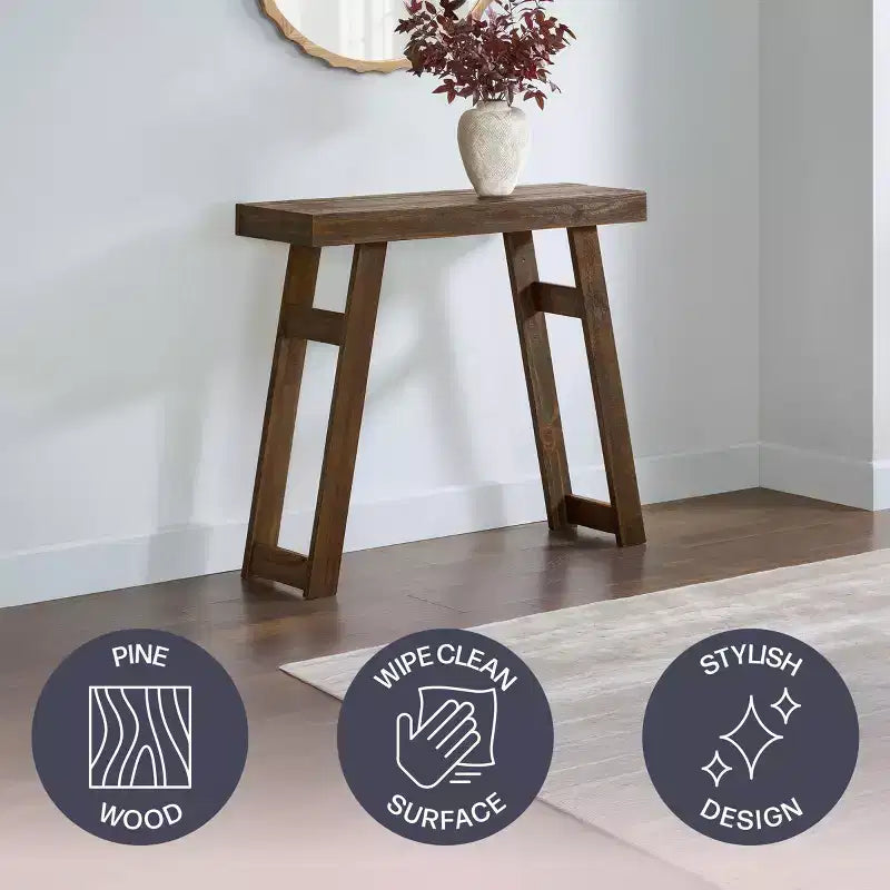 36-Inch Solid Wood Console Table for Entryway and Living Room