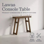 36-Inch Solid Wood Console Table for Entryway and Living Room