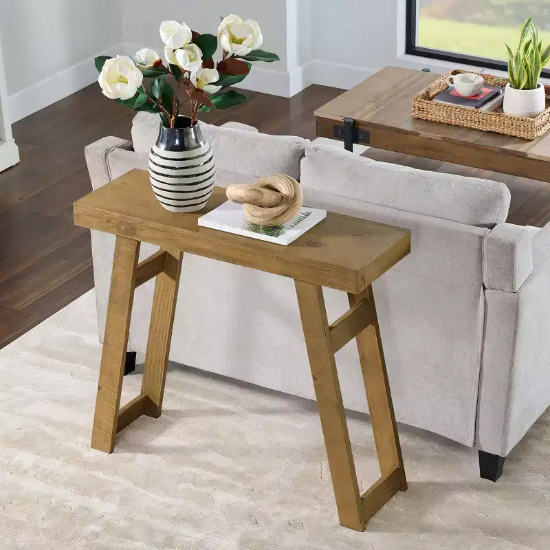 36-Inch Solid Wood Console Table for Entryway and Living Room