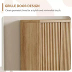 31.6" Shoe Cabinet with Fluted Door, 5-Tier Storage and 4 Adjustable Shelves for Entryway