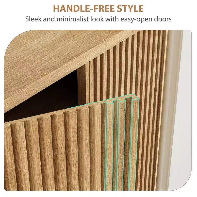 31.6" Shoe Cabinet with Fluted Door, 5-Tier Storage and 4 Adjustable Shelves for Entryway