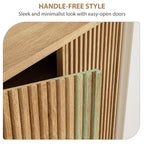 31.6" Shoe Cabinet with Fluted Door, 5-Tier Storage and 4 Adjustable Shelves for Entryway