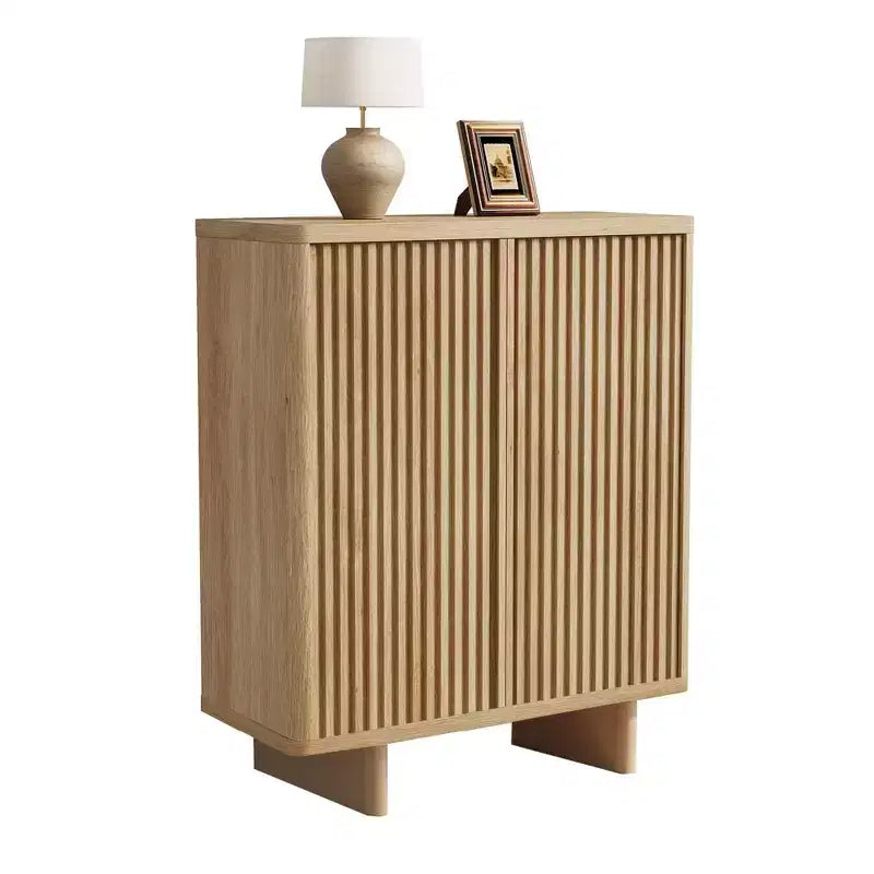 31.6" Shoe Cabinet with Fluted Door, 5-Tier Storage and 4 Adjustable Shelves for Entryway