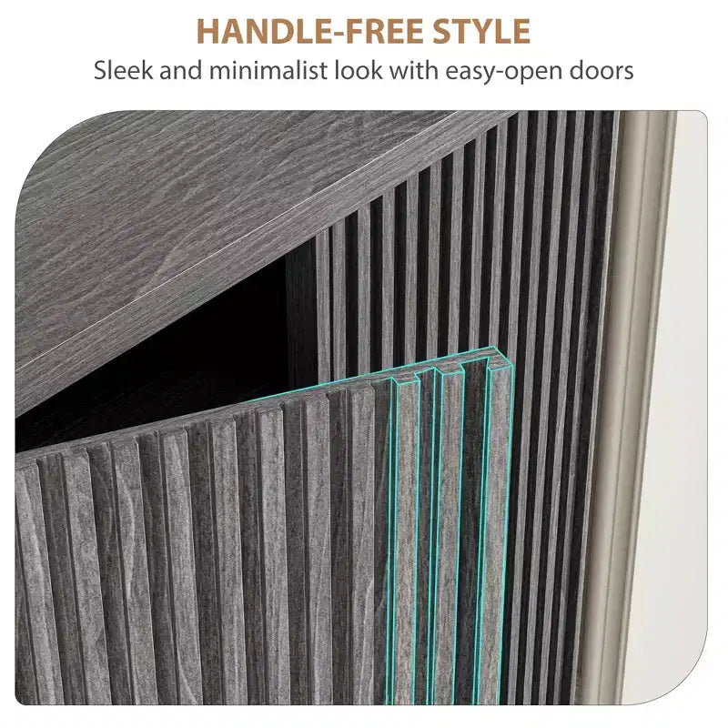 31.6" Shoe Cabinet with Fluted Door, 5-Tier Storage and 4 Adjustable Shelves for Entryway