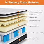 14 Inch King Size Hybrid Mattress in a Box