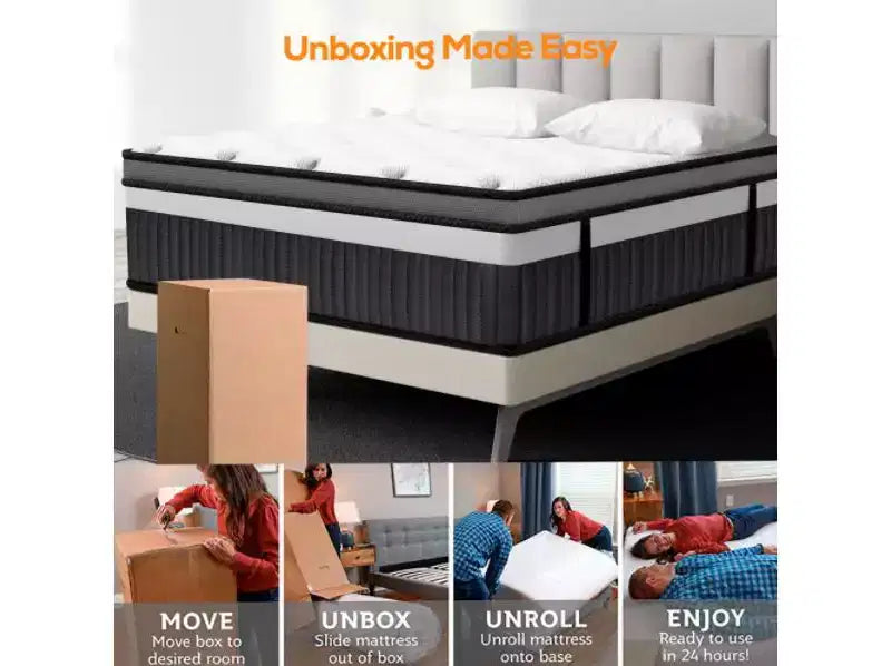 14 Inch King Size Hybrid Mattress in a Box