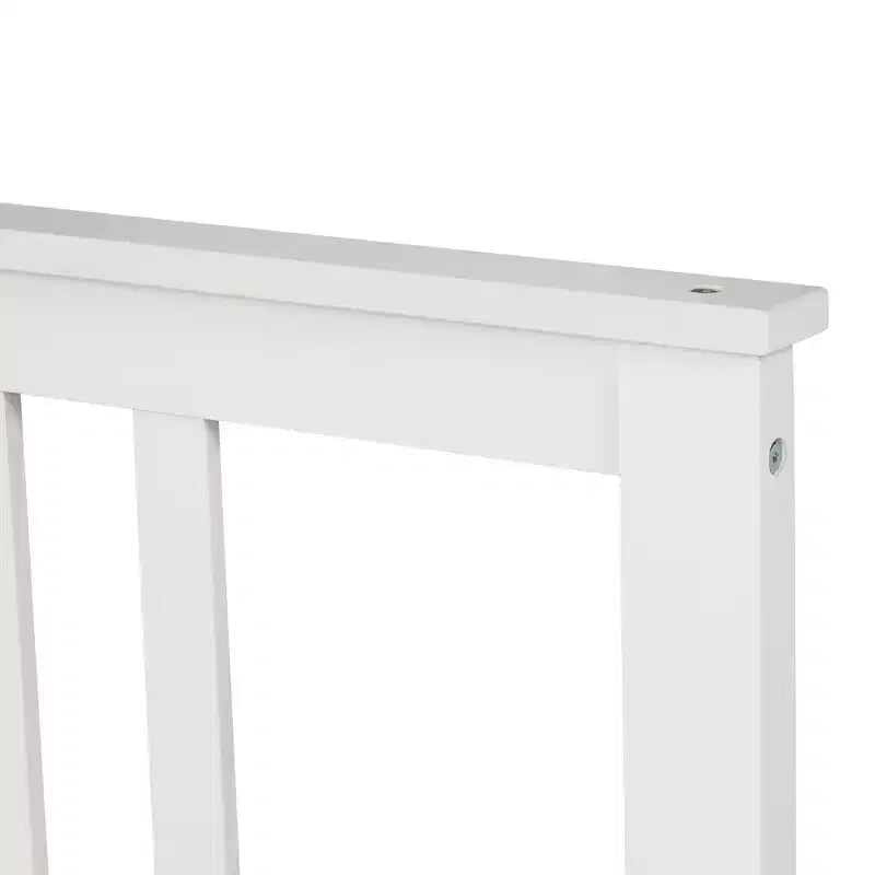 Wood Platform Bed with Headboard and Footboard, White
