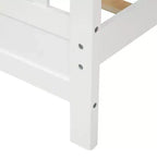 Wood Platform Bed with Headboard and Footboard, White
