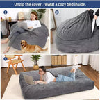Convertible Bean Bag Chair with Washable Corduroy Cover