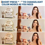Magnifying Makeup Mirror with Adjustable Light Settings, 360° Swivel, Metal Base & Tray, Touch Control