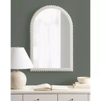 Wooden Arch Wall Mirror, White, 20" x 30"