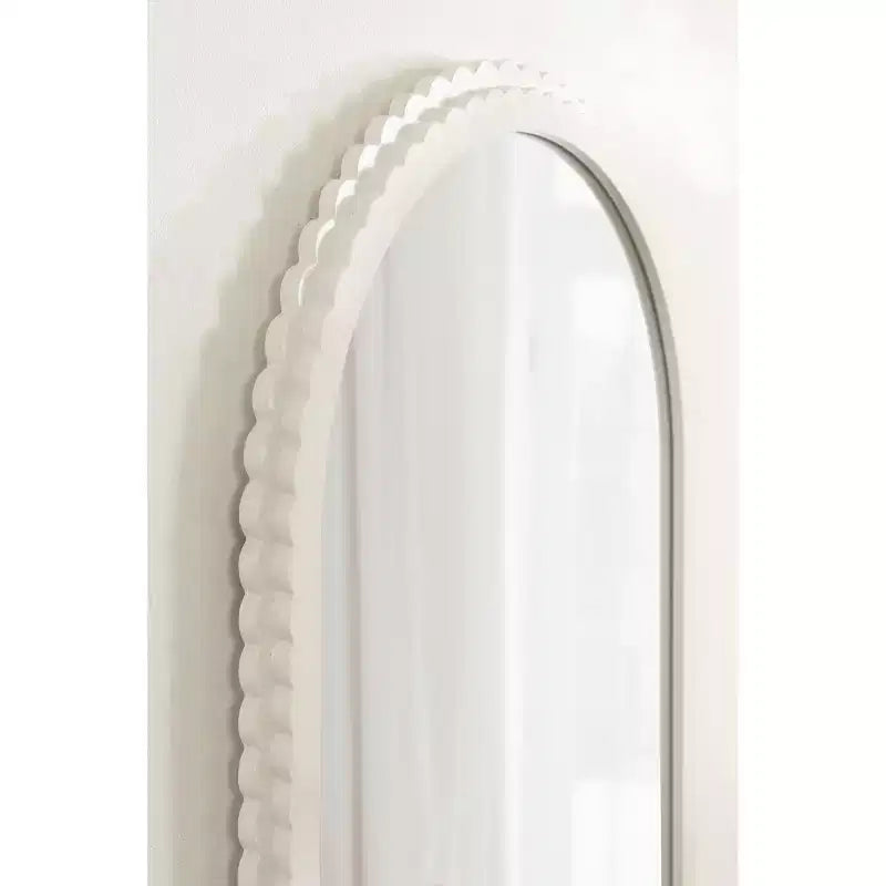 Wooden Arch Wall Mirror, White, 20" x 30"