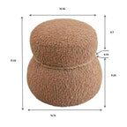 17.3" Snowman Shape Footrest Stool – Upholstered Ottoman with Wood Frame, 150 lbs Capacity