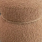 17.3" Snowman Shape Footrest Stool – Upholstered Ottoman with Wood Frame, 150 lbs Capacity