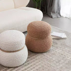 17.3" Snowman Shape Footrest Stool – Upholstered Ottoman with Wood Frame, 150 lbs Capacity