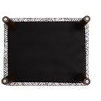 26.8" Square Upholstered Ottoman with Wood Legs – Abstract Pattern