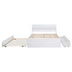 Full Platform Bed with Trundle and Storage Drawers