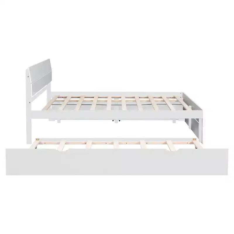 Full Platform Bed with Trundle and Storage Drawers