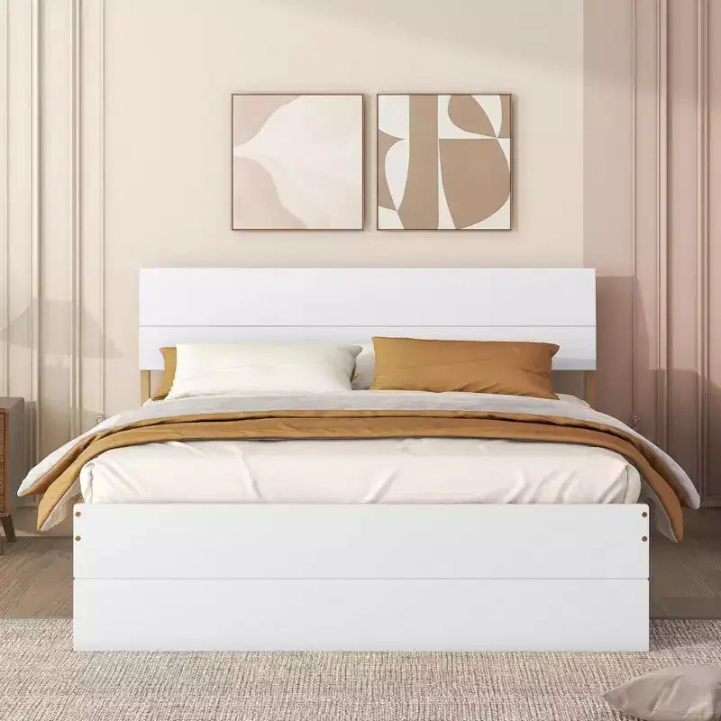 Full Platform Bed with Trundle and Storage Drawers