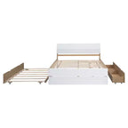 Full Platform Bed with Trundle and Storage Drawers
