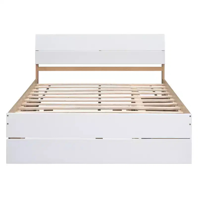 Full Platform Bed with Trundle and Storage Drawers