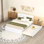 Full Platform Bed with Trundle and Storage Drawers