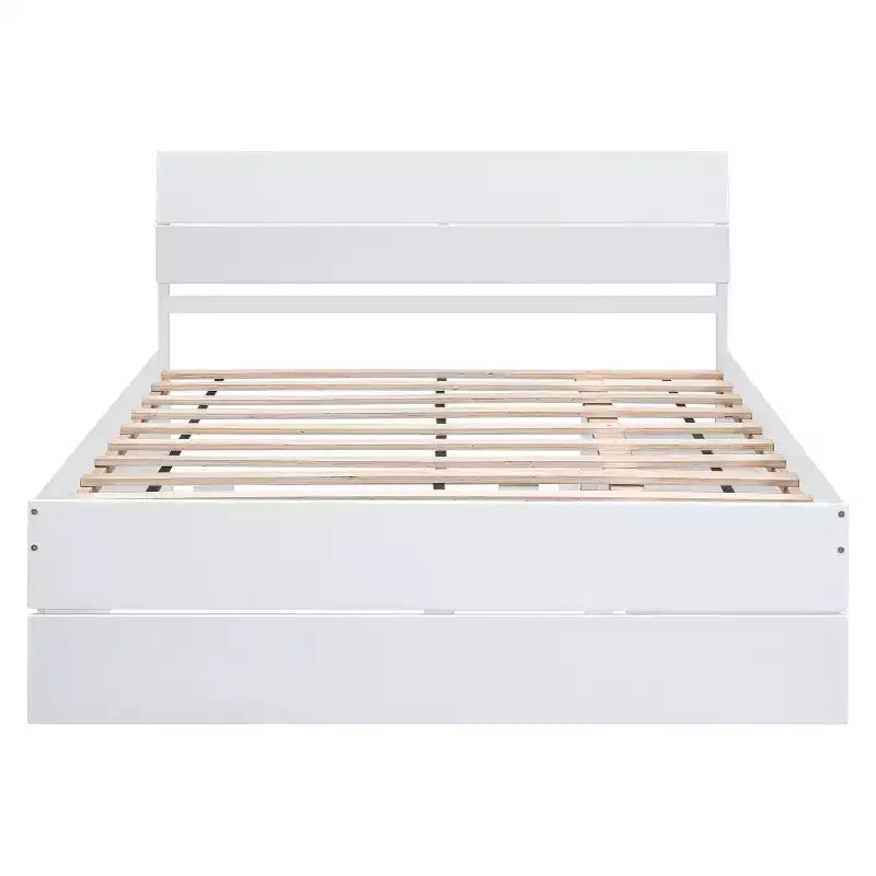 Full Platform Bed with Trundle and Storage Drawers