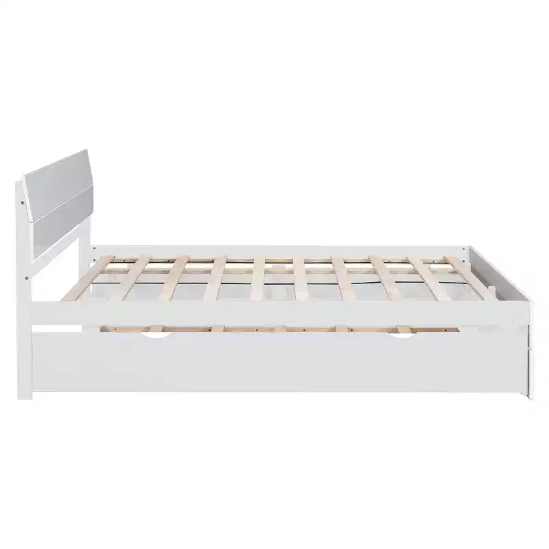 Full Platform Bed with Trundle and Storage Drawers