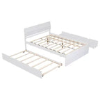 Full Platform Bed with Trundle and Storage Drawers