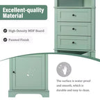 Triangle Corner Storage Cabinet with 3 Drawers and Adjustable Shelves