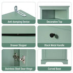 Triangle Corner Storage Cabinet with 3 Drawers and Adjustable Shelves