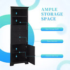 Triangle Corner Storage Cabinet with 3 Drawers and Adjustable Shelves
