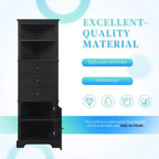 Triangle Corner Storage Cabinet with 3 Drawers and Adjustable Shelves
