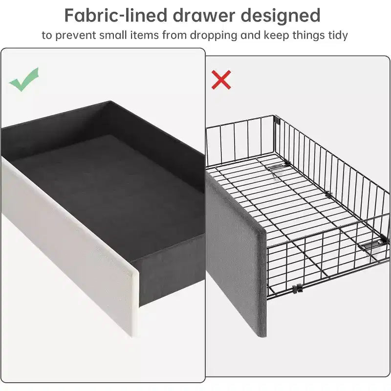 Full Size Bed Frame with Headboard Shelf, Charging Station, and 4 Storage Drawers