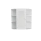 Wall-Mounted Mirror Cabinet with Adjustable Shelves and Open Storage