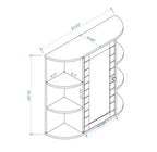 Wall-Mounted Mirror Cabinet with Adjustable Shelves and Open Storage
