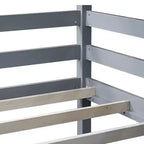 Twin Triple Wood Bunk Bed with 2 Built-in Ladders, Detachable into 3 Twin Beds