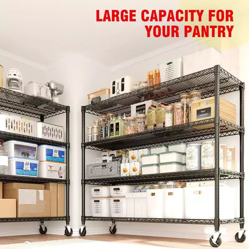 5-Tier Metal Storage Shelving Unit with Wheels