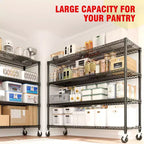 5-Tier Metal Storage Shelving Unit with Wheels