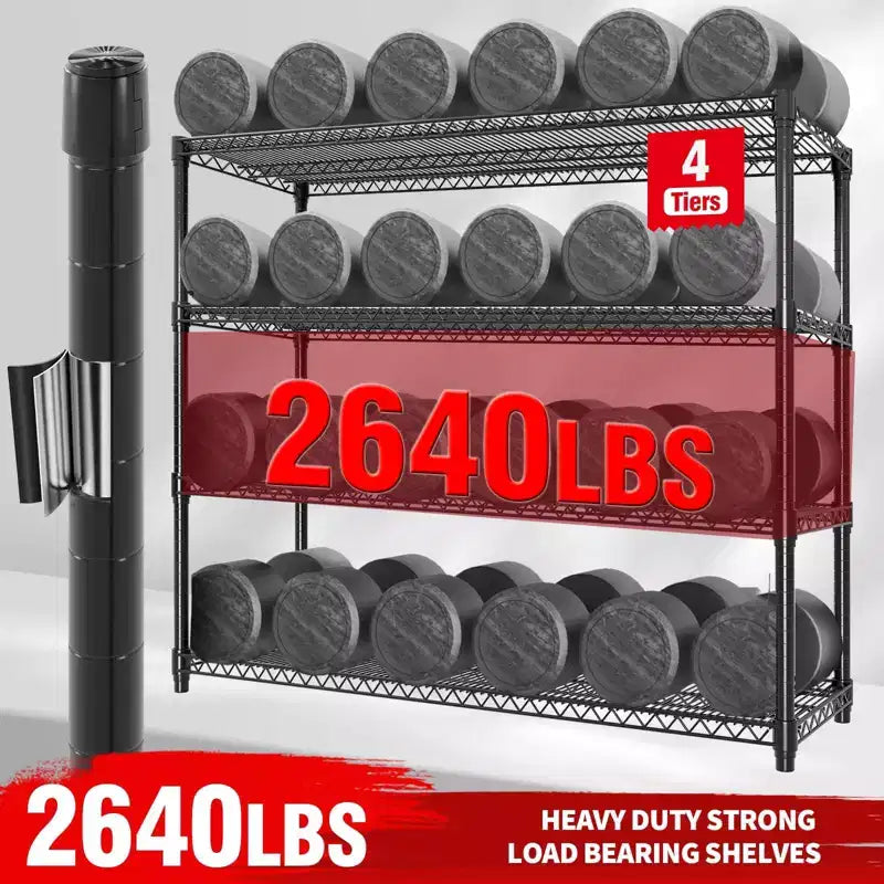 5-Tier Metal Storage Shelving Unit with Wheels