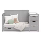 5-in-1 Convertible Crib and Changer with Drawer