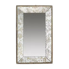 20 x 12 Inch Rectangular Wall Mirror with Vintage Floral Frame