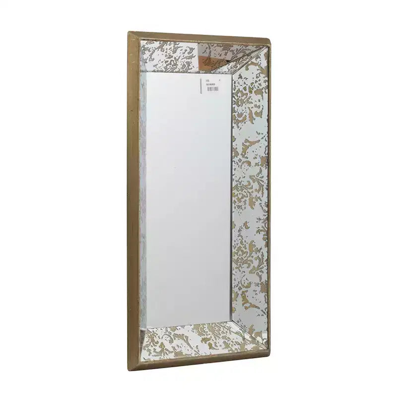 20 x 12 Inch Rectangular Wall Mirror with Vintage Floral Frame