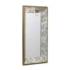 20 x 12 Inch Rectangular Wall Mirror with Vintage Floral Frame
