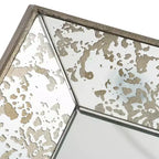 20 x 12 Inch Rectangular Wall Mirror with Vintage Floral Frame